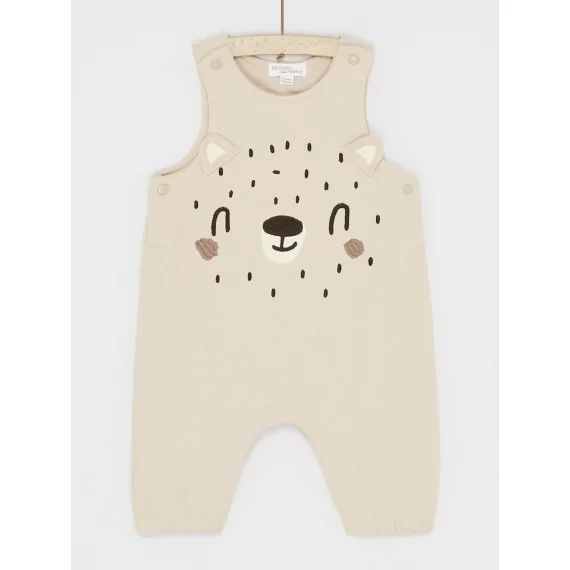 Salopette Sable À Animation Ours Mixte – Beige