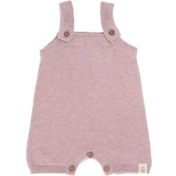 Combishort tricotée en coton bio GOTS rose (0-2 mois)