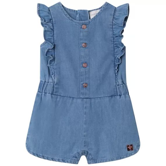 Combinaison short en coton Fille Bleu