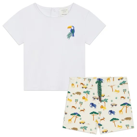 Ensemble short et T-shirt Garçon Beige