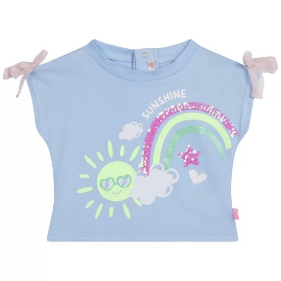 T-shirt à manches courtes Fille Bleu