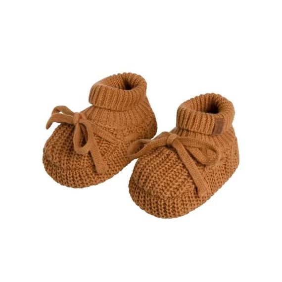 Chaussons bébé en teddy coton bio Soul Caramel (0-3 mois)