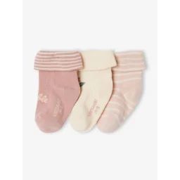 Lot de 2 paires de chaussettes adorable bébé fille bois de rose
