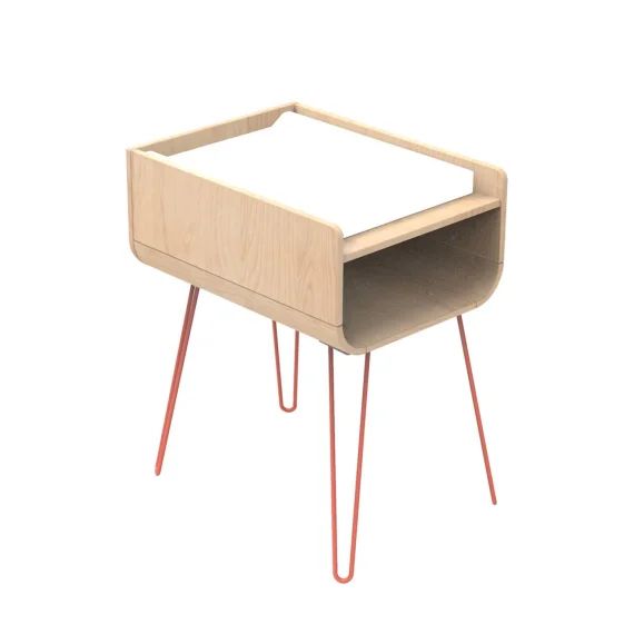 Table À Langer Pieds Métal Marron/orange