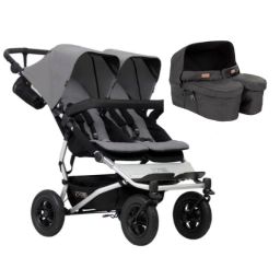 Poussette Double Mountain Buggy Duet V3.2 – Silver + Nacelle Jumeaux