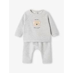 Ensemble bébé sweat et pantalon gris chiné