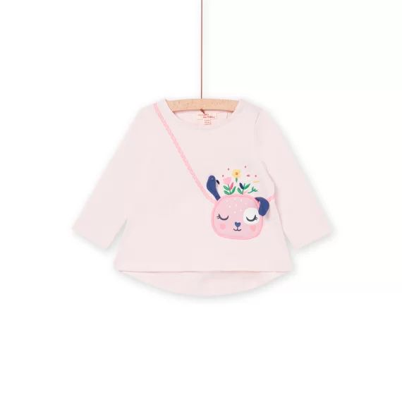 T-shirt Manches Longues Rose – Blanc