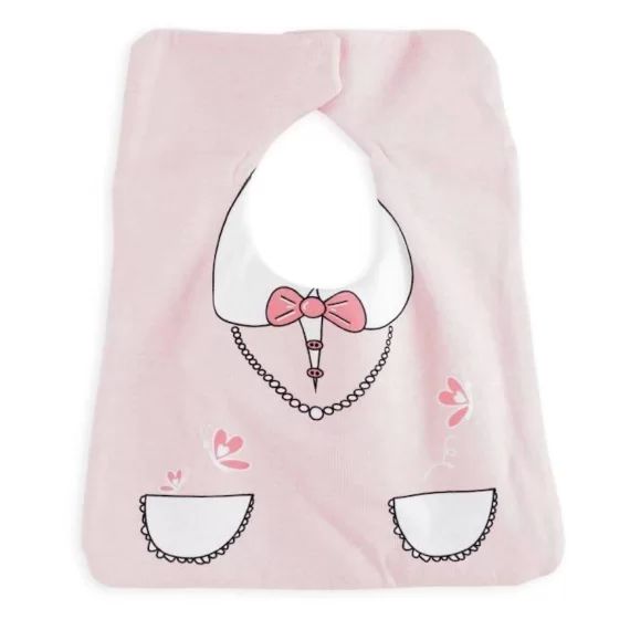 Bavoir Mistinguette – 100% coton – 1er âge – Rose rose