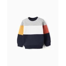 Sweat En Coton Avec Colourblock Gris