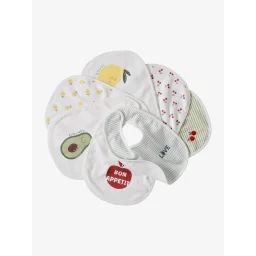 Lot de 7 bavoirs naissance en coton bio* vertbaudet multicolore