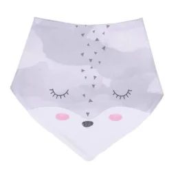 Bavoir bandana en coton biologique – RENARD gris