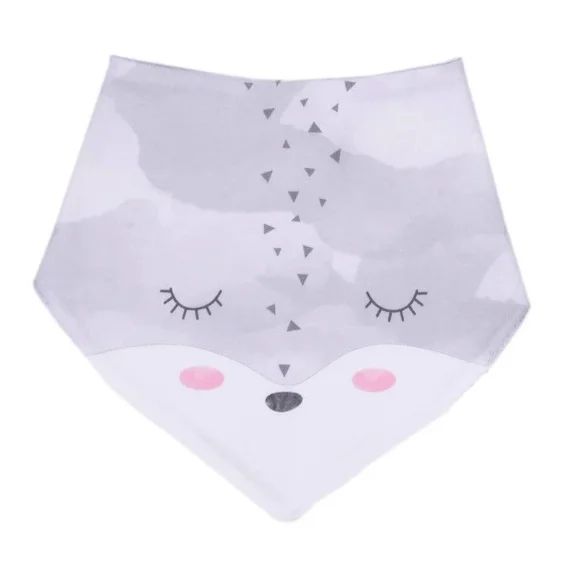 Bavoir bandana en coton biologique – RENARD gris