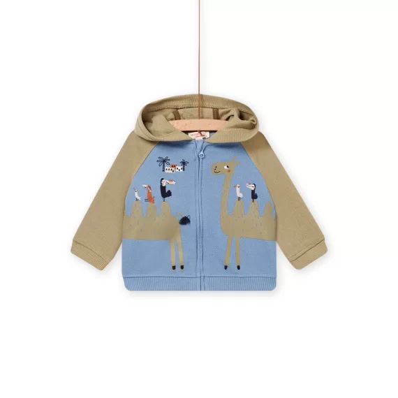 Gilet Bleu Glacier Et Vert Bébé Garçon