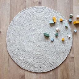 Tapis Rond Laine Feutrée Neethu Naturel