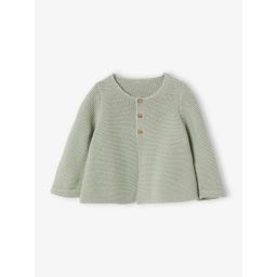 Cardigan en coton bébé fine jauge BASICS vert d&rsquo;eau