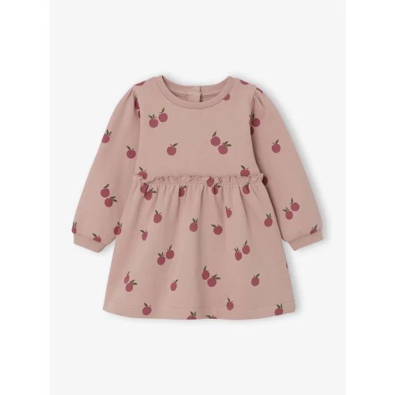 Robe bébé en molleton rose poudré