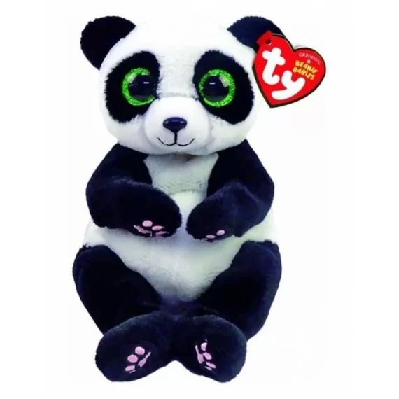Ty – Beanie Babies-Peluche Ying Le Panda 15 cm, Noir/Blanc blanc