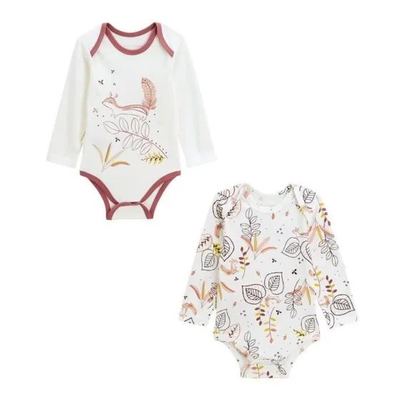 Lot De 2 Bodies Bébé Manches Longues Léonie Blanc