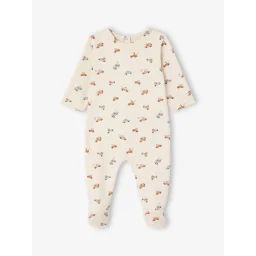 Dors-bien bébé imprimé voiture écru