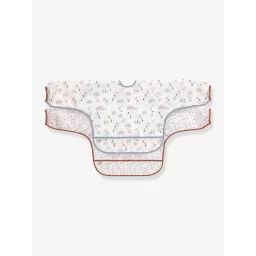 Lot de 2 bavoirs manches longues LÄSSIG tiny farmer mouton – blanc