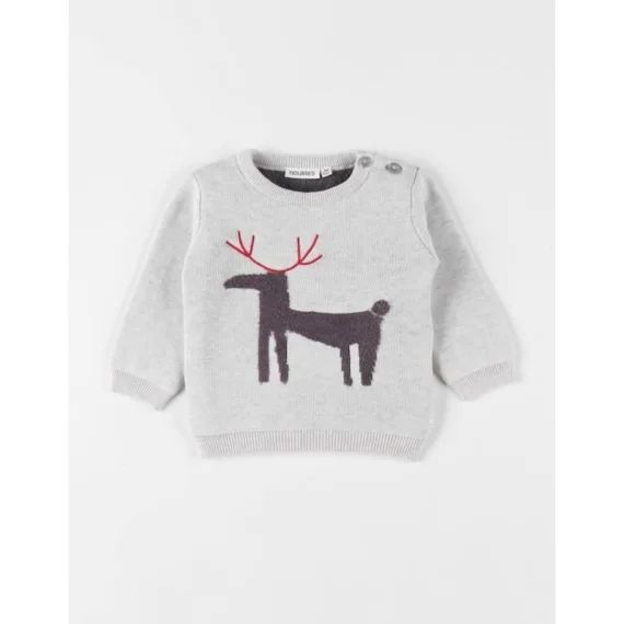 Pull Tricot Noël Chiné Beige Beige
