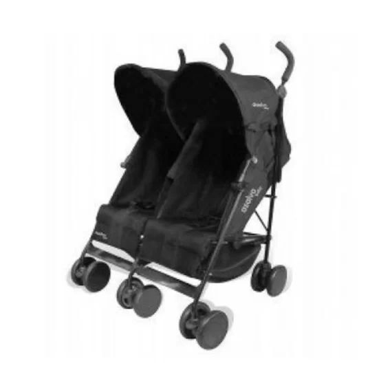 Asalvo – Poussette double RIVER noir