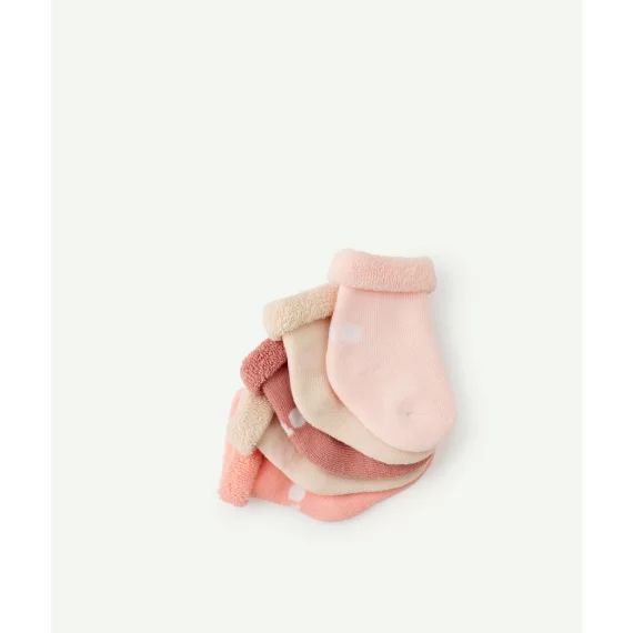 Lot de 5 paires de chaussettes bébé en coton biologique rose –  – Soldes