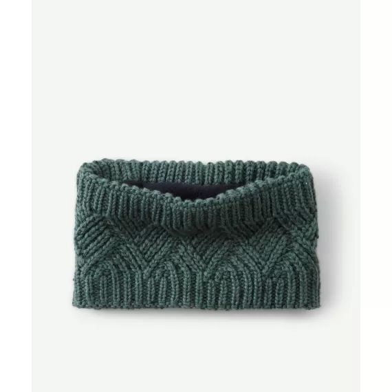 Snood bébé garçon en tricot kaki en fibres recyclées –  – Soldes