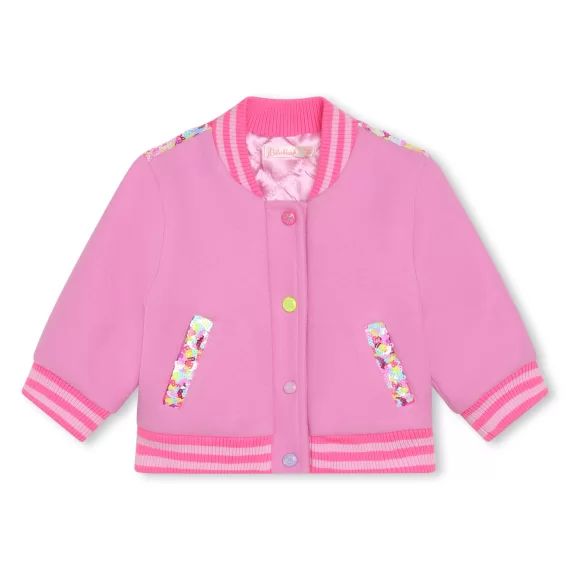 Blouson pressions multicolores Fille Rose