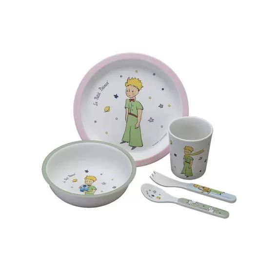 Coffret repas Le Petit Prince rose (5 pièces)