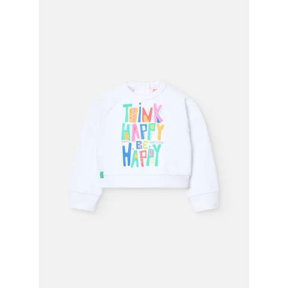 Sweat En Coton Avec Fermeture Éclair Dans Le Dos Blanc
