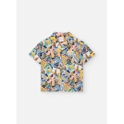 Chemise En Coton Avec Imprimé Fantaisie Multicolore