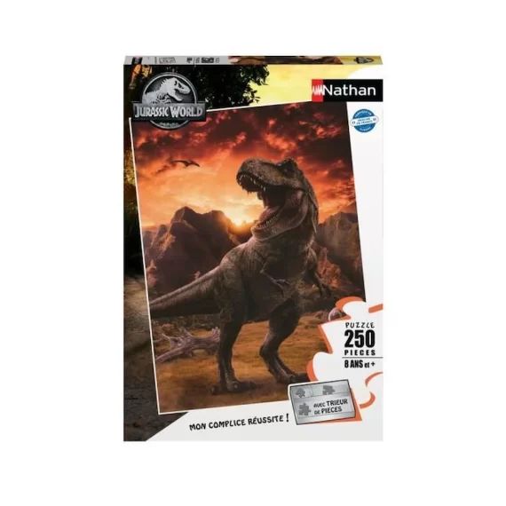 JURASSIC WORLD 3 – Puzzle 250 pièces – Le Tyrannosaurus rex – Nathan blanc