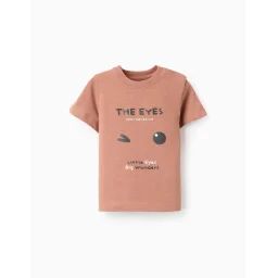 T-shirt En Jersey De Coton Marrón
