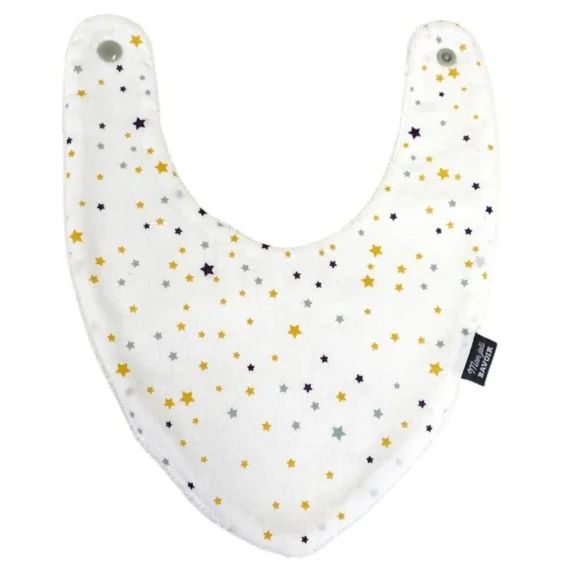 Bavoir bandana – blanc étoiles blanc