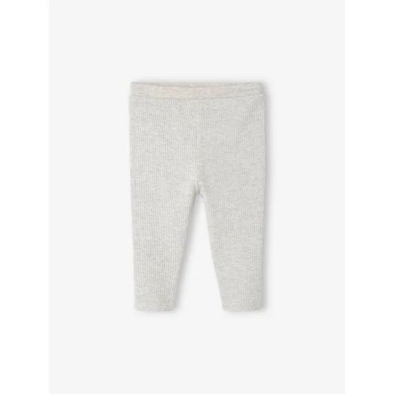 Legging basics bébé en côtes beige chiné