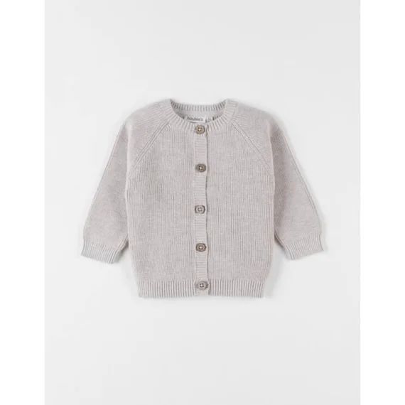 Cardigan En Tricot Fin Chiné Beige
