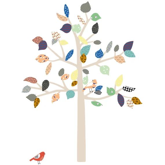 Petit sticker mural Big Tree arbre à motifs