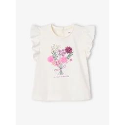 T-shirt avec fleurs en relief bébé vanille