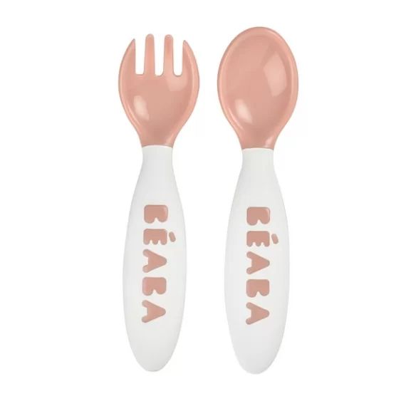 Set Couverts Ergonomiques Deuxième Age Béaba – Old Pink