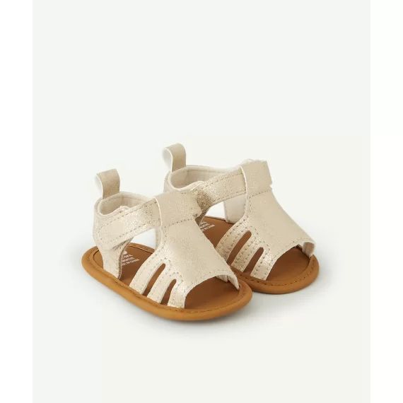 Chaussons style sandales ouvertes bébé fille couleur dorée –  – Soldes