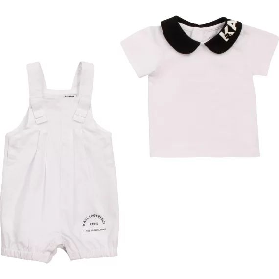Ensemble salopette t-shirt Fille Blanc