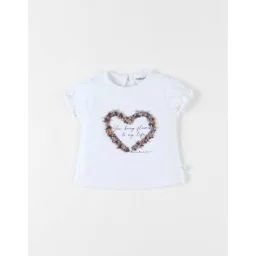 T-shirt Coeur À Courtes Manches Blanc