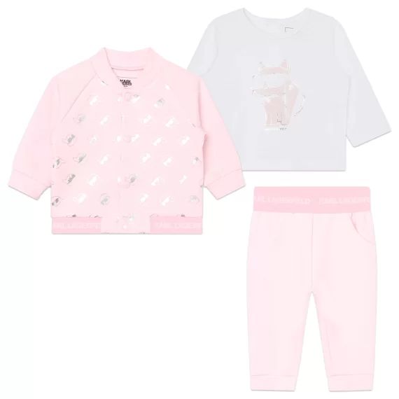 Ensemble jogging 3 pièces Fille Rose