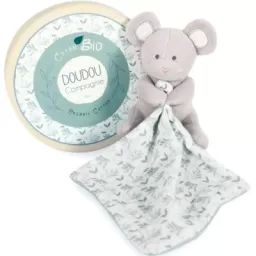 Coffret doudou souris vert olive Doudou botanic