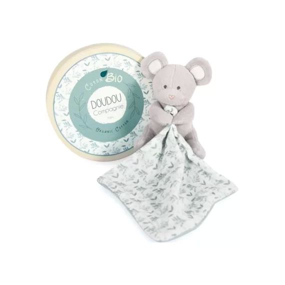 Coffret doudou souris vert olive Doudou botanic