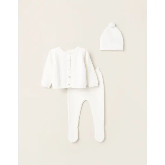 Ensemble De Maille 3 Pièces Blanc