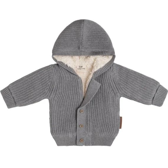 Gilet à capuche en teddy coton bio Soul gris (3 mois)