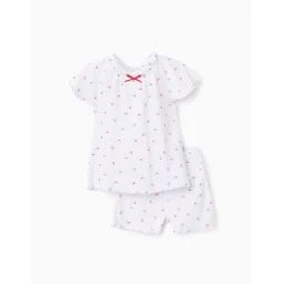 Pyjama Côtelé En Coton Blanc