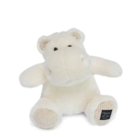 Doudou Hippo 25 cm Ivoire – HISTOIRE D&rsquo;OURS – Peluche – Vert émeraude – Bébé – Intérieur vert